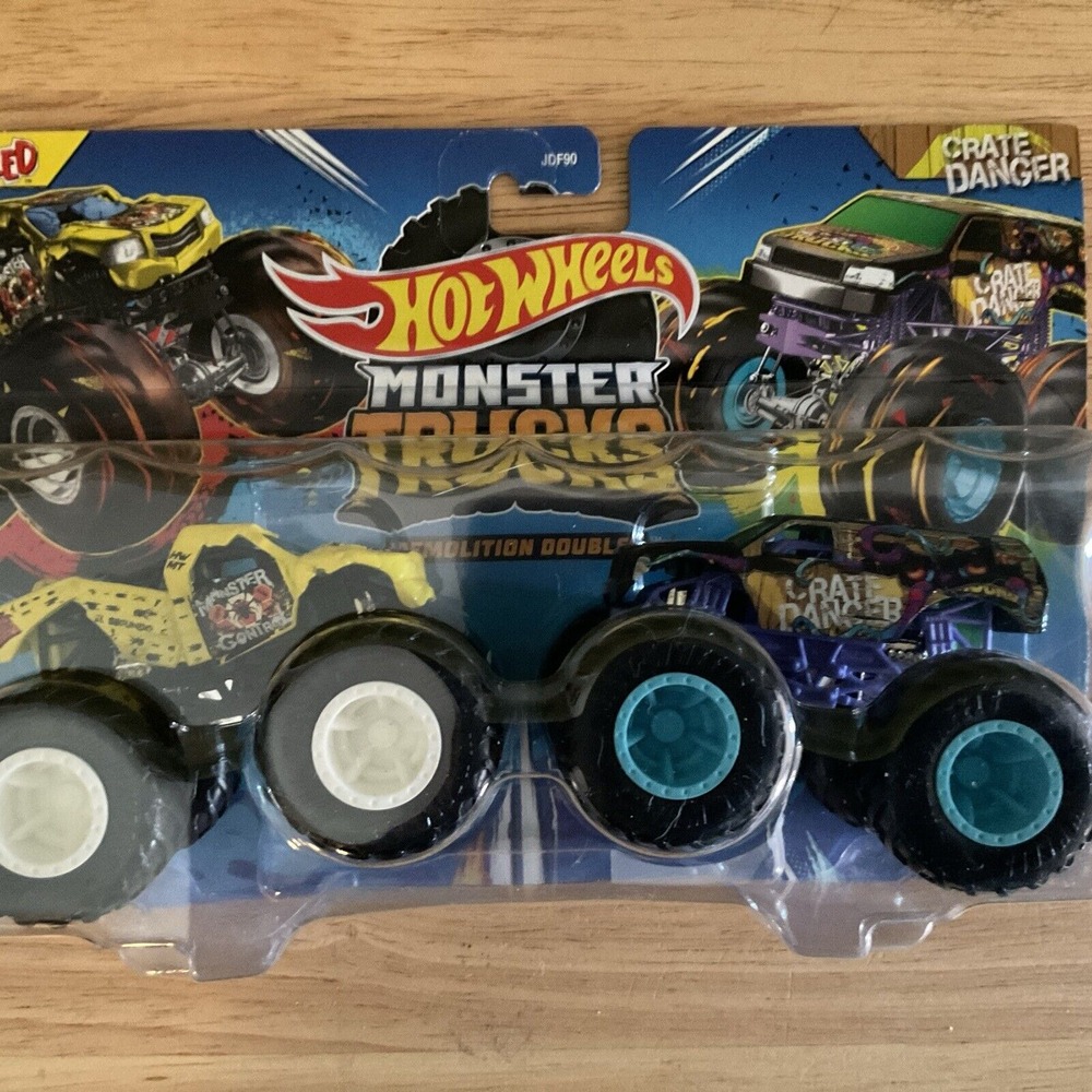 Mattel‎ Hot Wheels Monster Trucks Demolition Doubles, Totaled And Crate Danger
